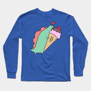 Stegosaurus and Icecream Cone Long Sleeve T-Shirt